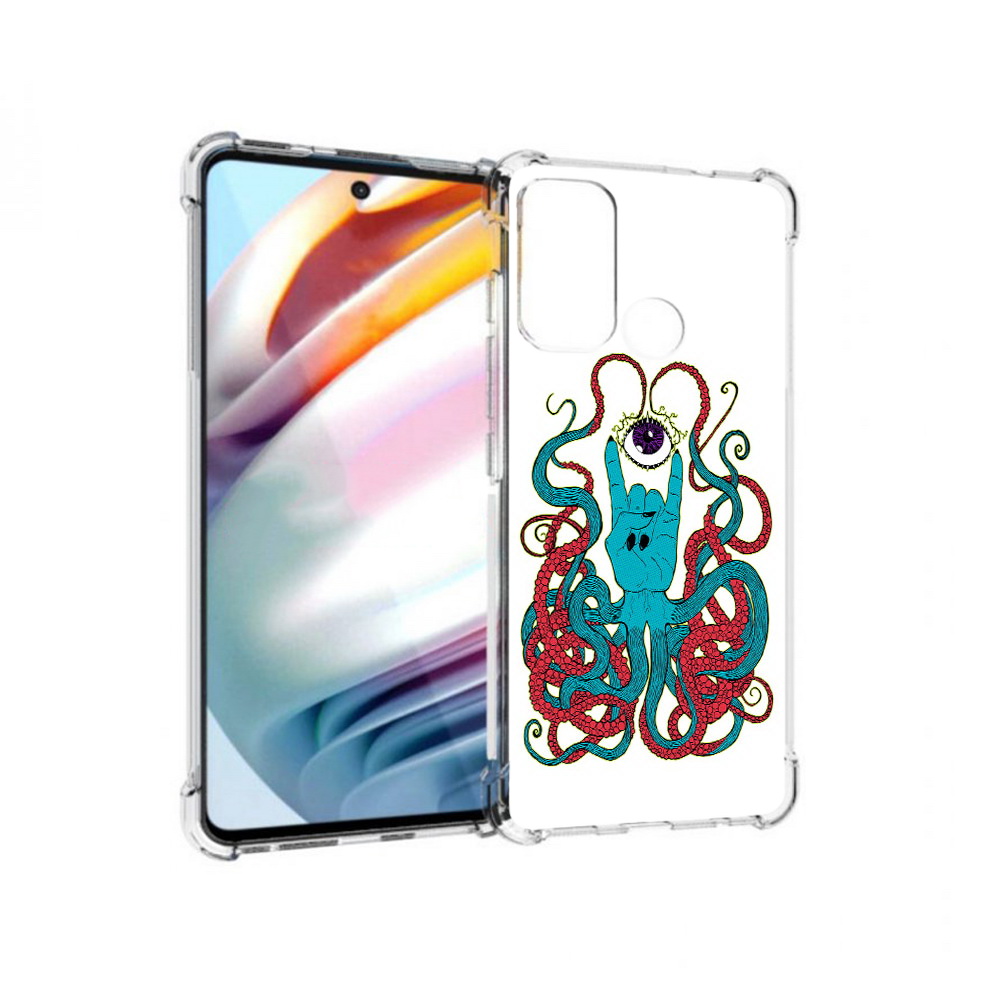 

Чехол MyPads Tocco для Motorola Moto G60 осьминог-рука абстракция (PT227068.360.530), Прозрачный, Tocco