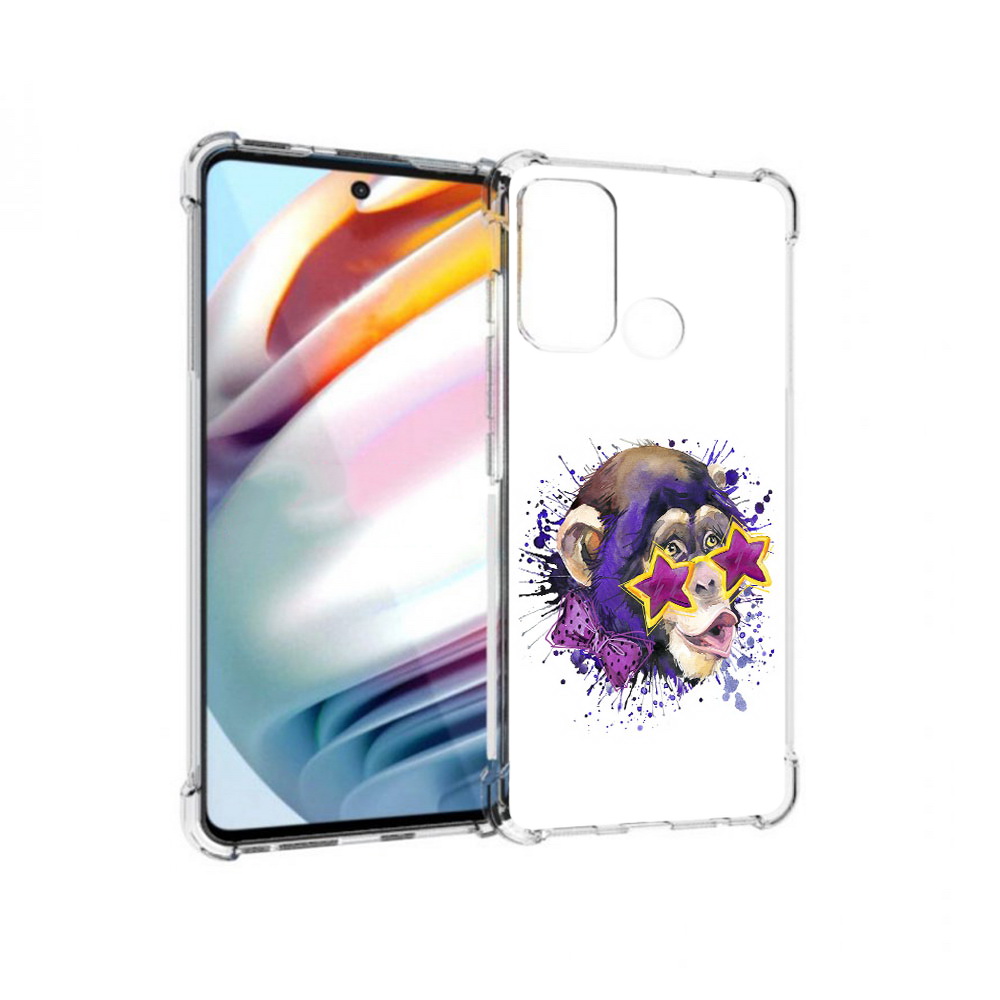 

Чехол MyPads Tocco для Motorola Moto G60 обезьяна в очках (PT227068.360.524), Прозрачный, Tocco