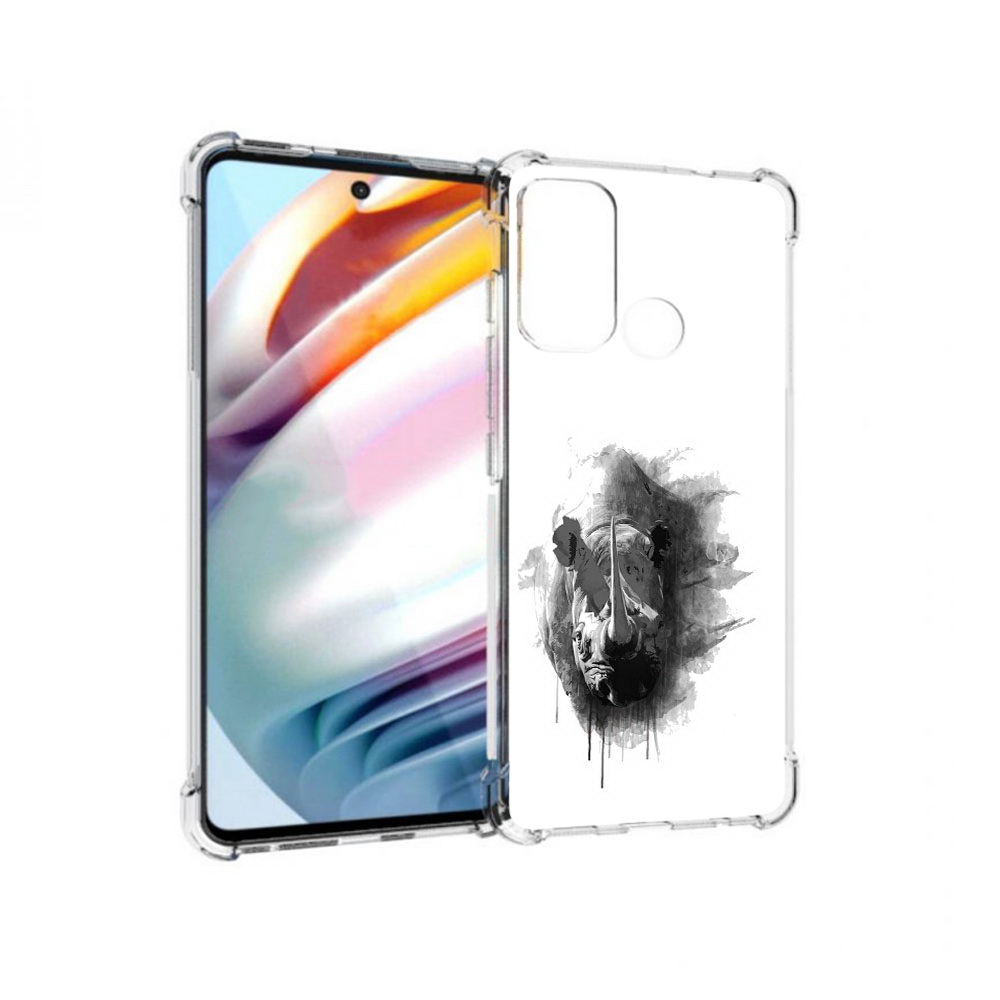 

Чехол MyPads Tocco для Motorola Moto G60 носорог (PT227068.360.523), Прозрачный, Tocco