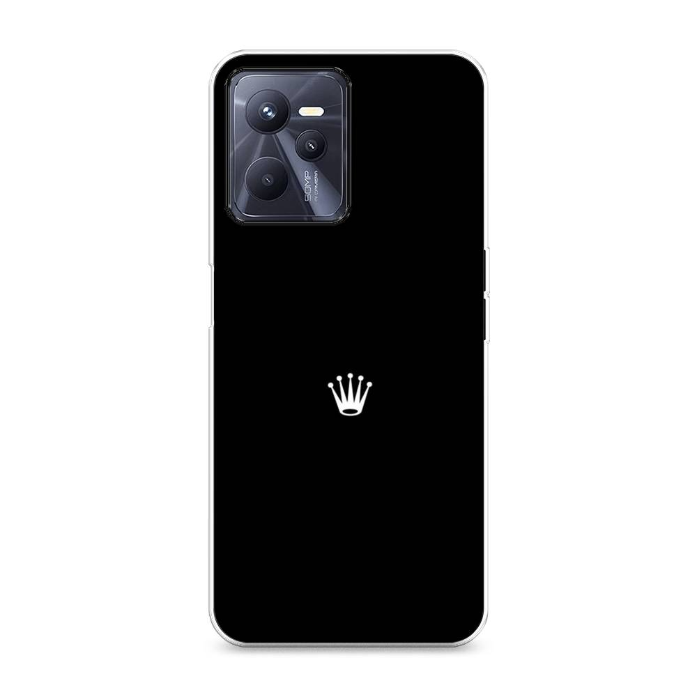 фото Чехол awog "белая корона на черном фоне" для realme c35