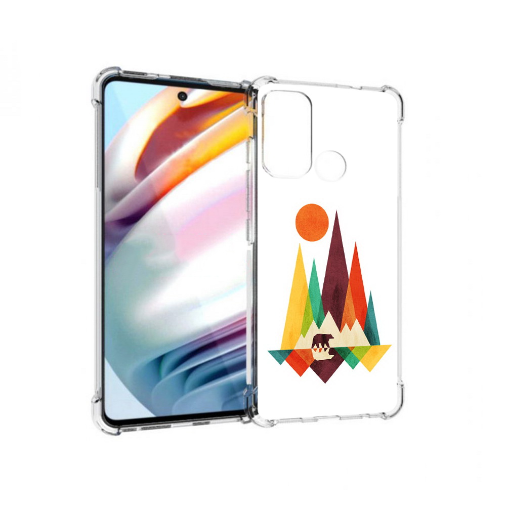 

Чехол MyPads Tocco для Motorola Moto G60 нарисованные горы с медведем (PT227068.360.506), Прозрачный, Tocco