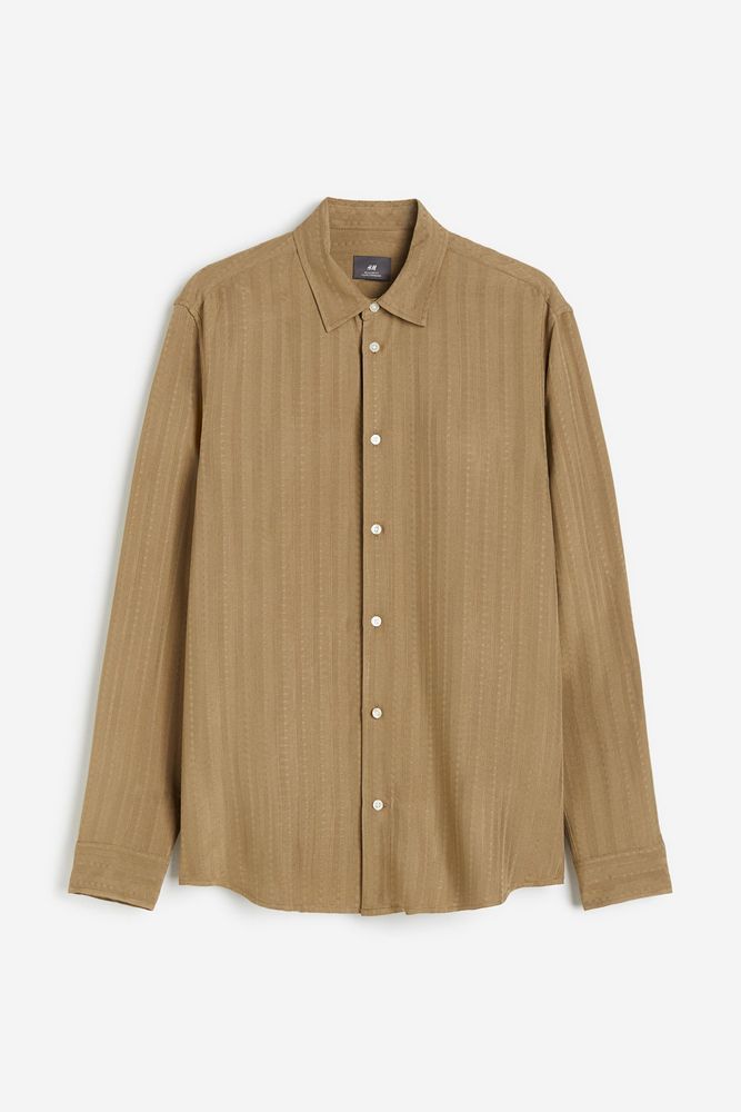 

Рубашка мужская H&M 1211232 хаки XXL, 1211232