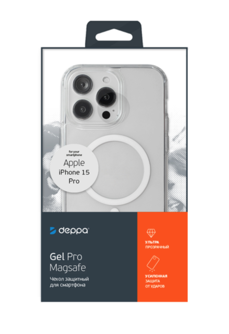 

Чехол Gel Pro Magsafe для iPhone 15 Pro, прозрачный, Deppa