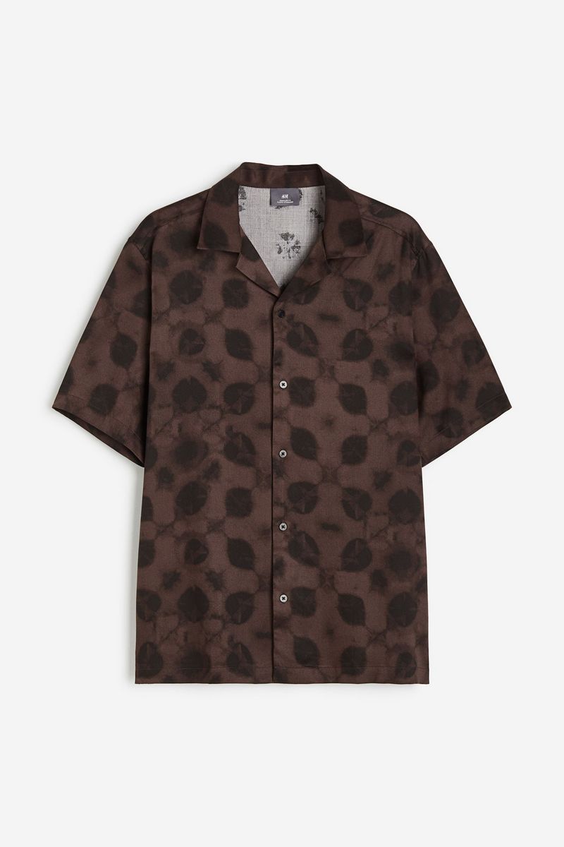 

Рубашка мужская H&M 1210433 коричневая L, Коричневый, 1210433