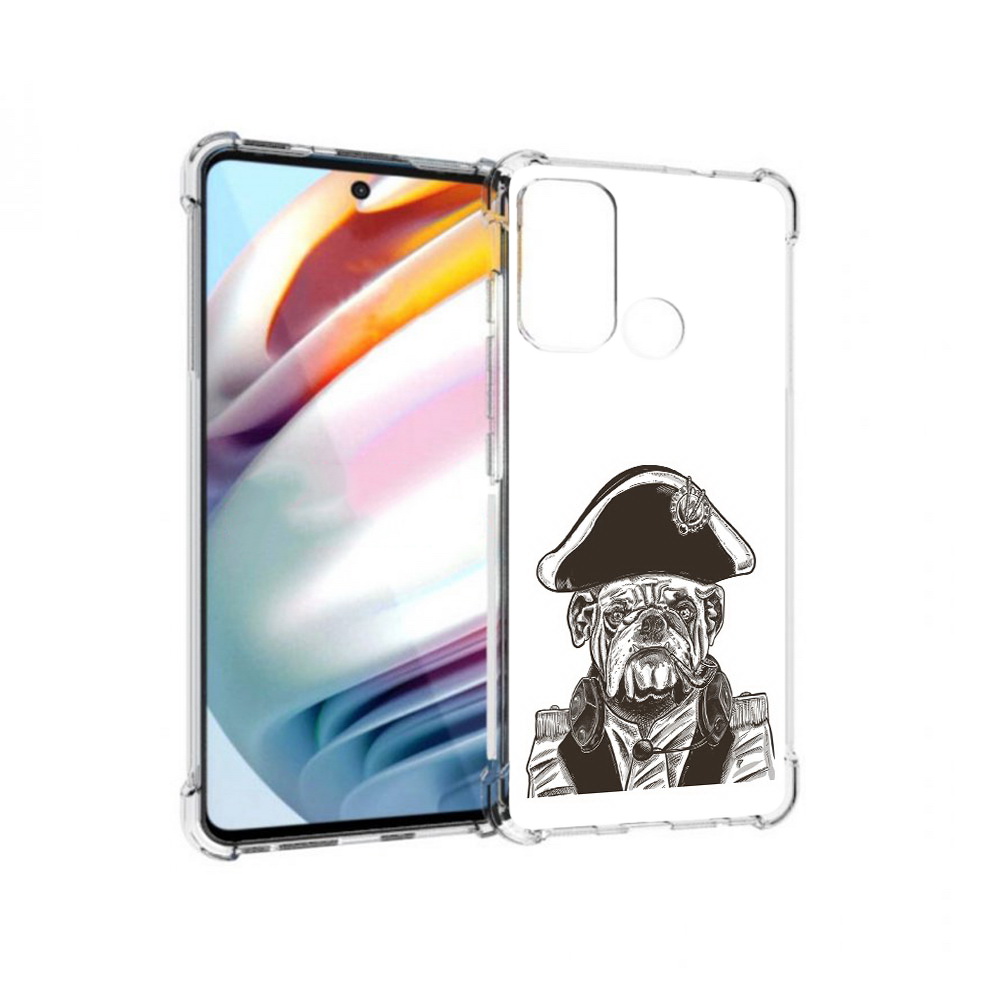 

Чехол MyPads Tocco для Motorola Moto G60 мопс генерал (PT227068.360.483), Прозрачный, Tocco