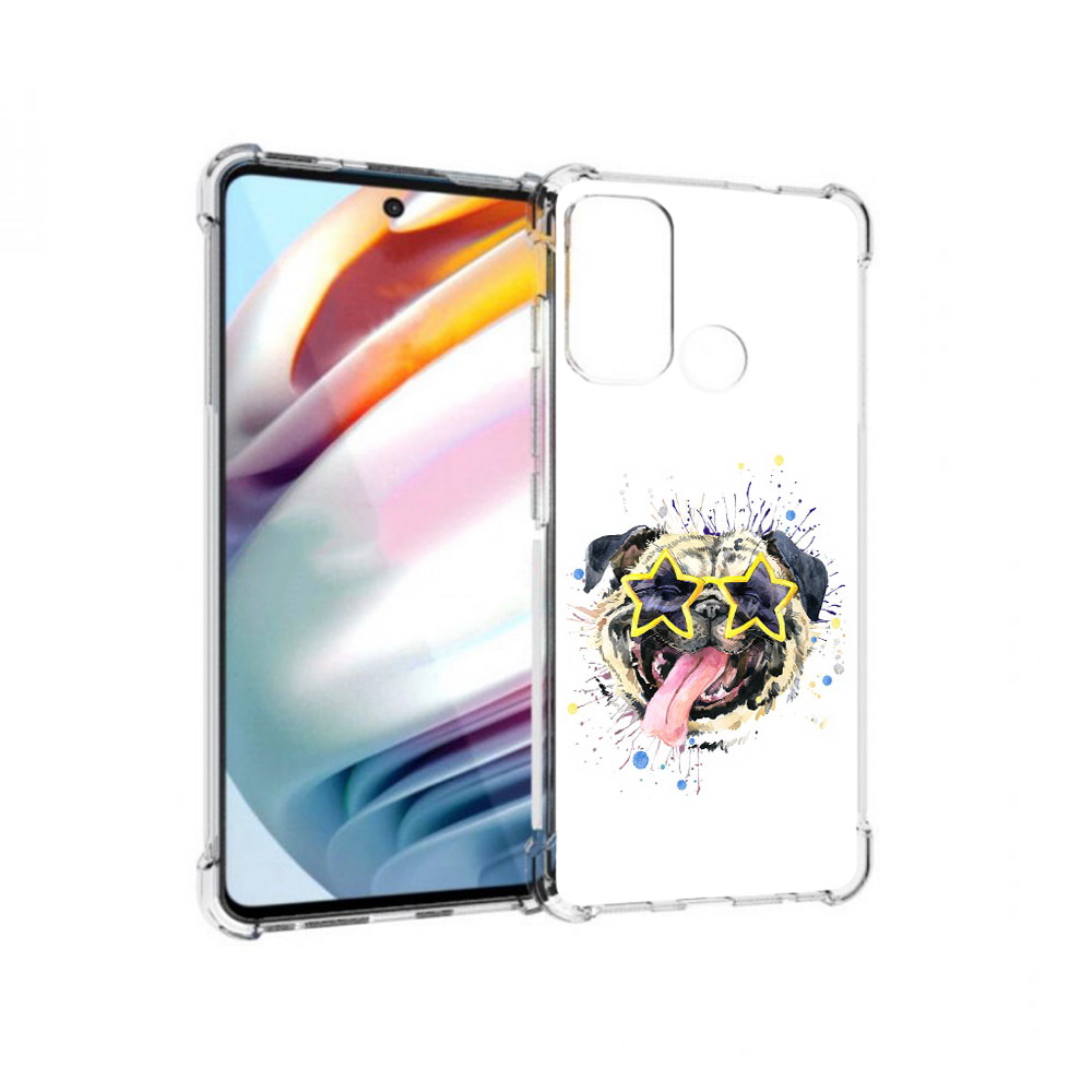 

Чехол MyPads Tocco для Motorola Moto G60 мопс боксер (PT227068.360.482), Прозрачный, Tocco