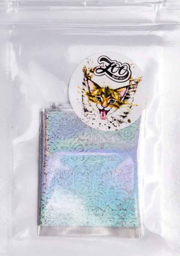 

Фольга переводная Zoo Nail Art №1473 хром голография листья, 4*50 см, Разноцветный