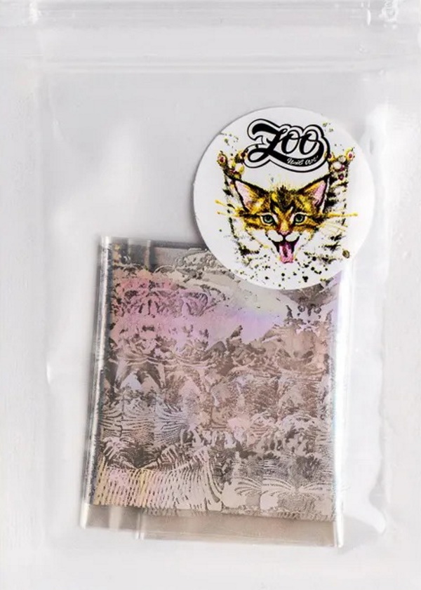 

Фольга переводная Zoo Nail Art №1464 хром голография разводы, 4*50 см, Разноцветный