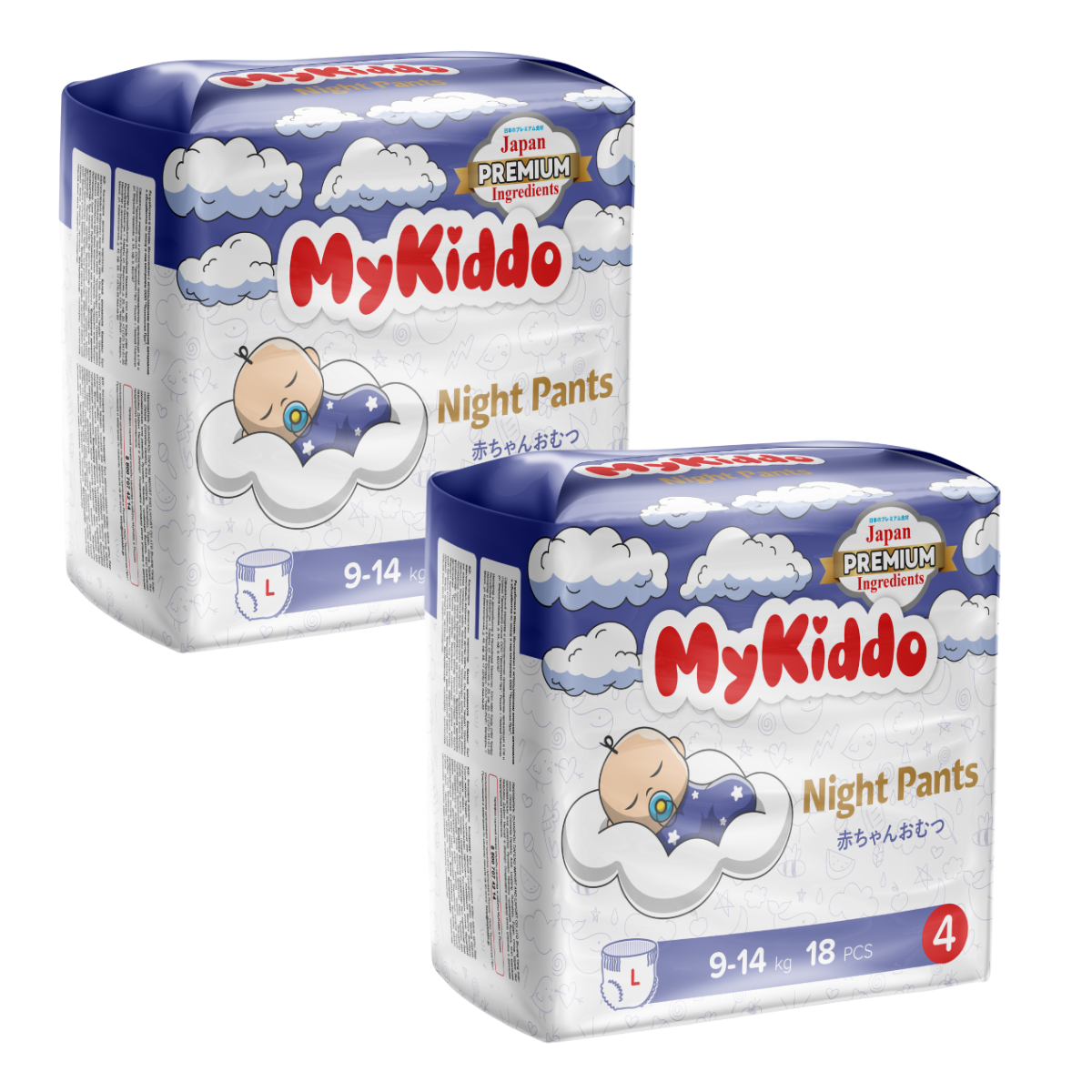 фото Подгузники-трусики для детей mykiddo night l 36 шт. 2 уп. x 18 шт.