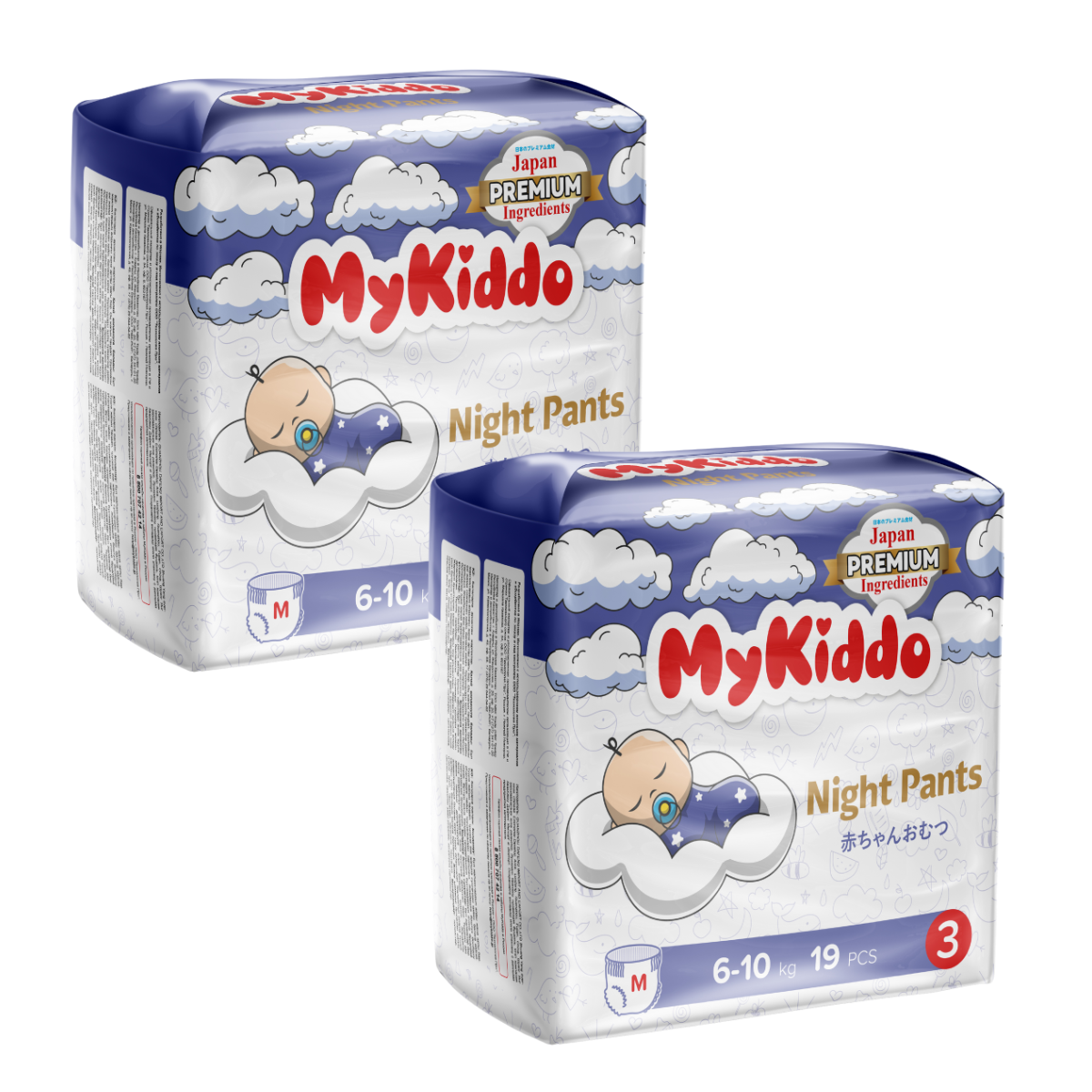 фото Подгузники-трусики для детей mykiddo night m 38 шт. 2 уп. x 19 шт.