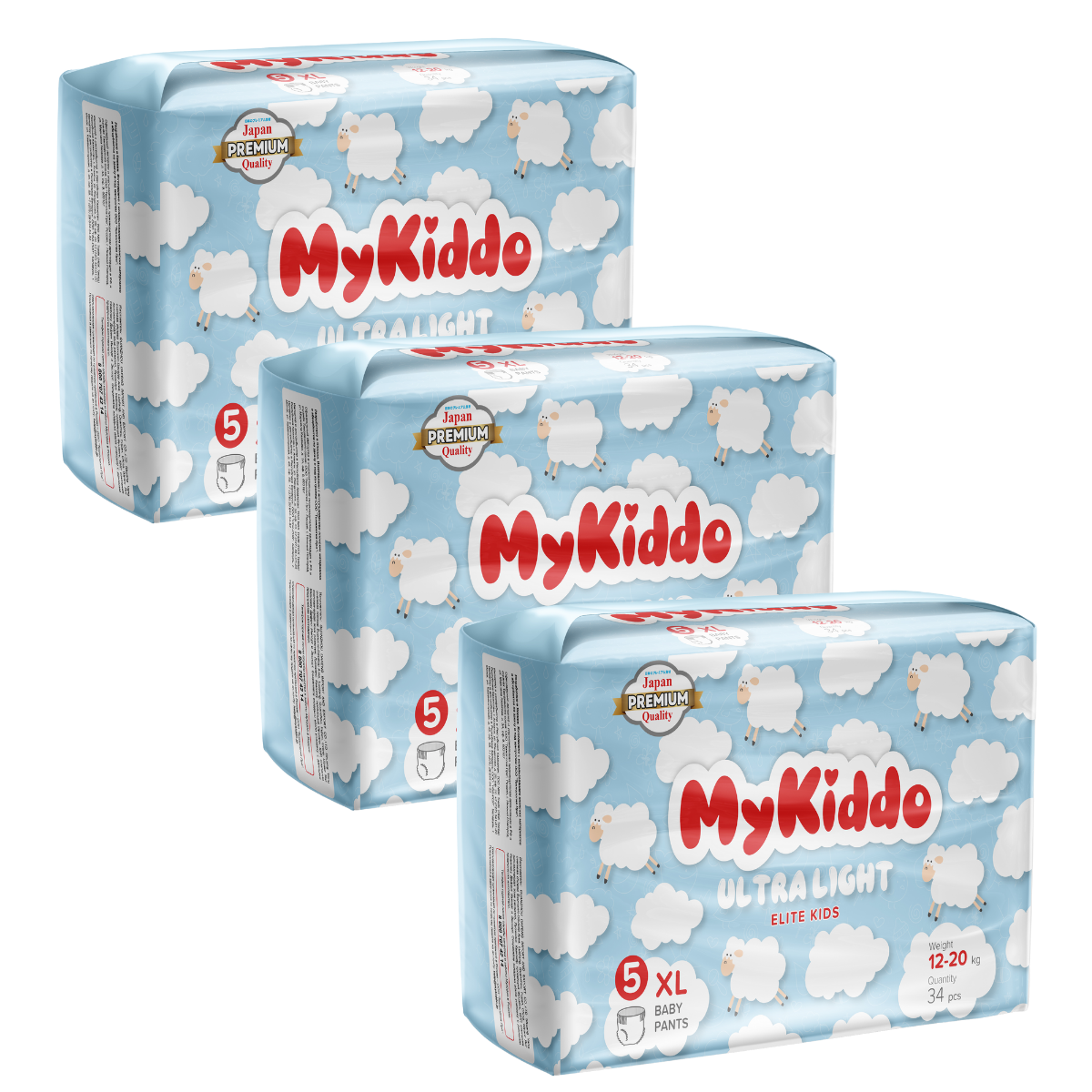 фото Подгузники-трусики для детей mykiddo elite kids ультратонкие xl 102 шт. 3 уп. x 34 шт.