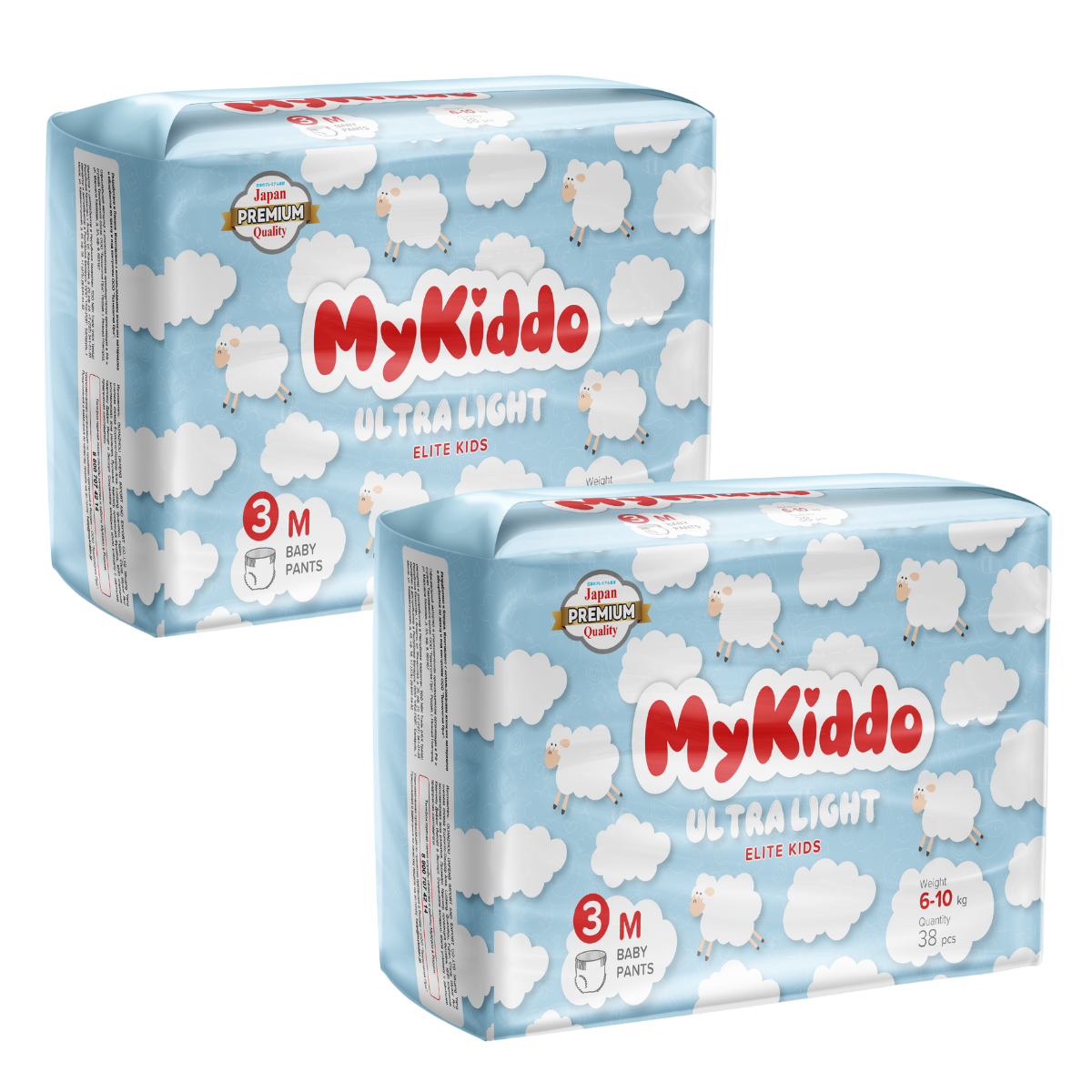 

Подгузники-трусики для детей MyKiddo Elite Kids ультратонкие M 76 шт. 2 уп. x 38 шт.