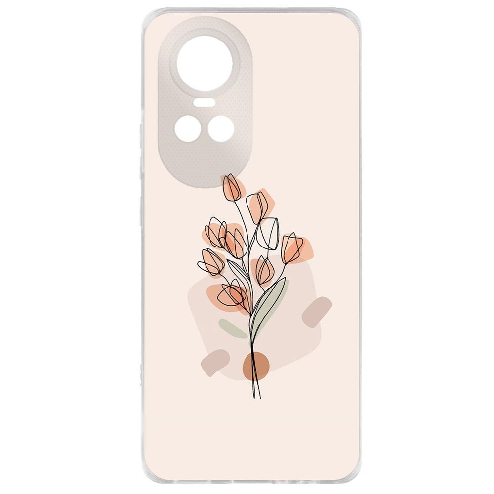 Чехол-накладка Krutoff Clear Case Букет тюльпанов для Oppo Reno10 5G