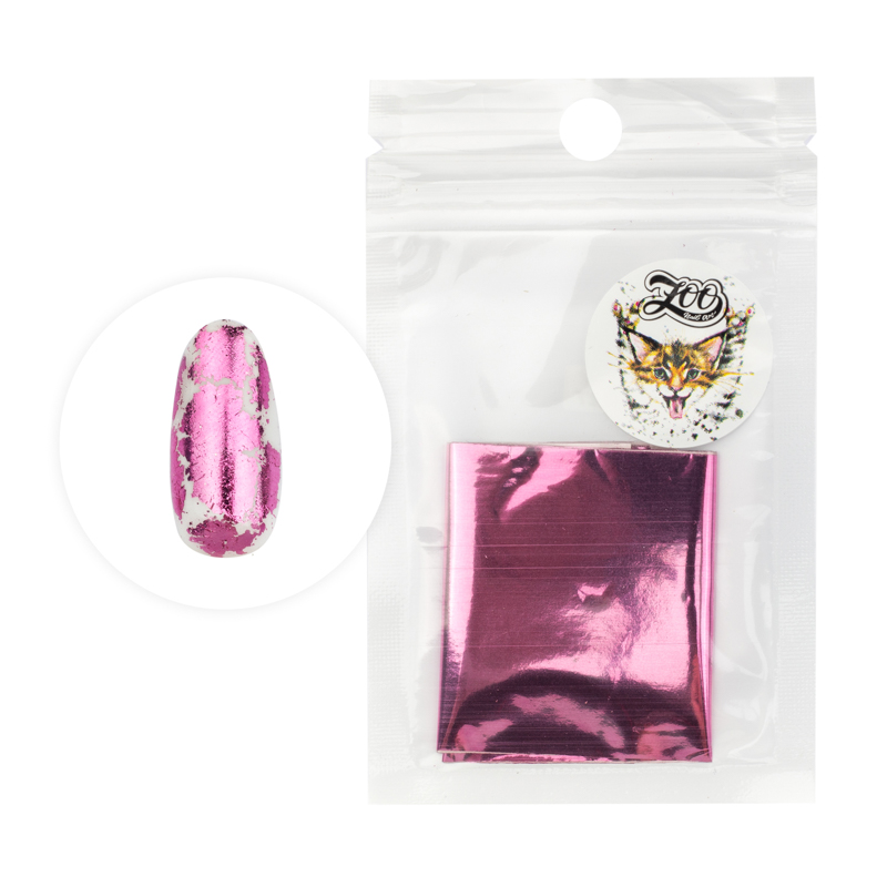 

Фольга переводная Zoo Nail Art №1427 глянцевая розовая, 4*50 см, Розовый