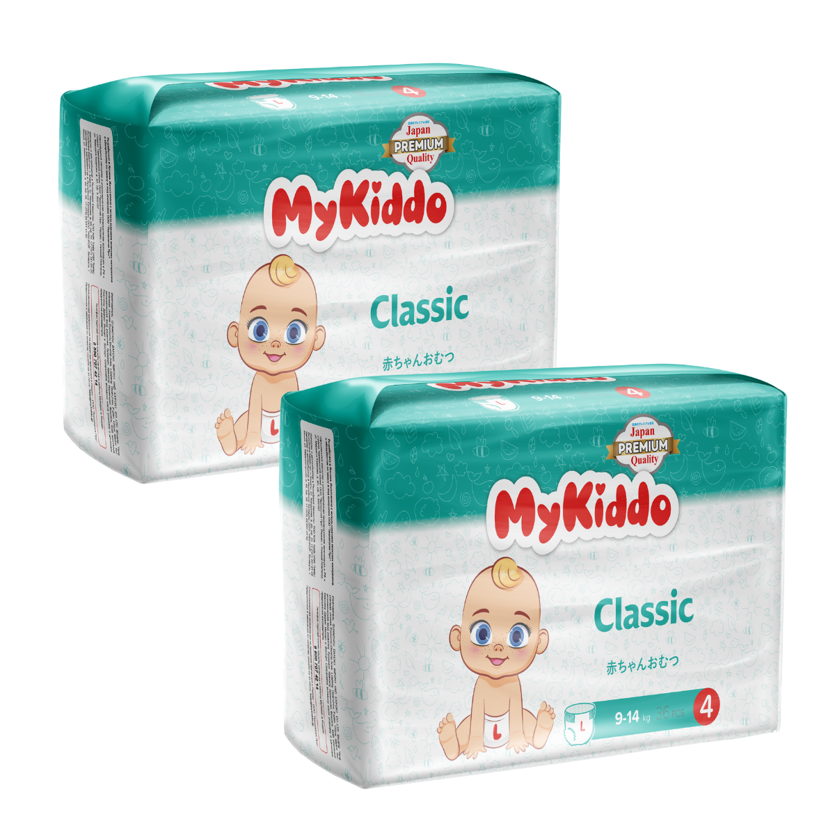 фото Подгузники-трусики для детей mykiddo classic l 72 шт. 2 уп. x 36 шт.