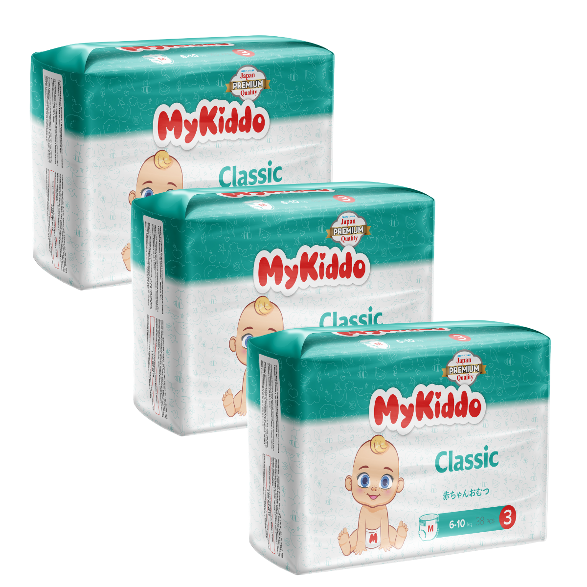 фото Подгузники-трусики для детей mykiddo classic m 114 шт. 3 уп. x 38 шт.