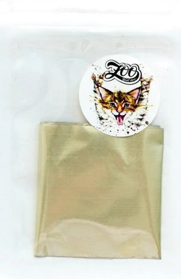 

Фольга переводная №1619 Zoo Nail Art матовая белое золото, 4*50 см, Золотистый