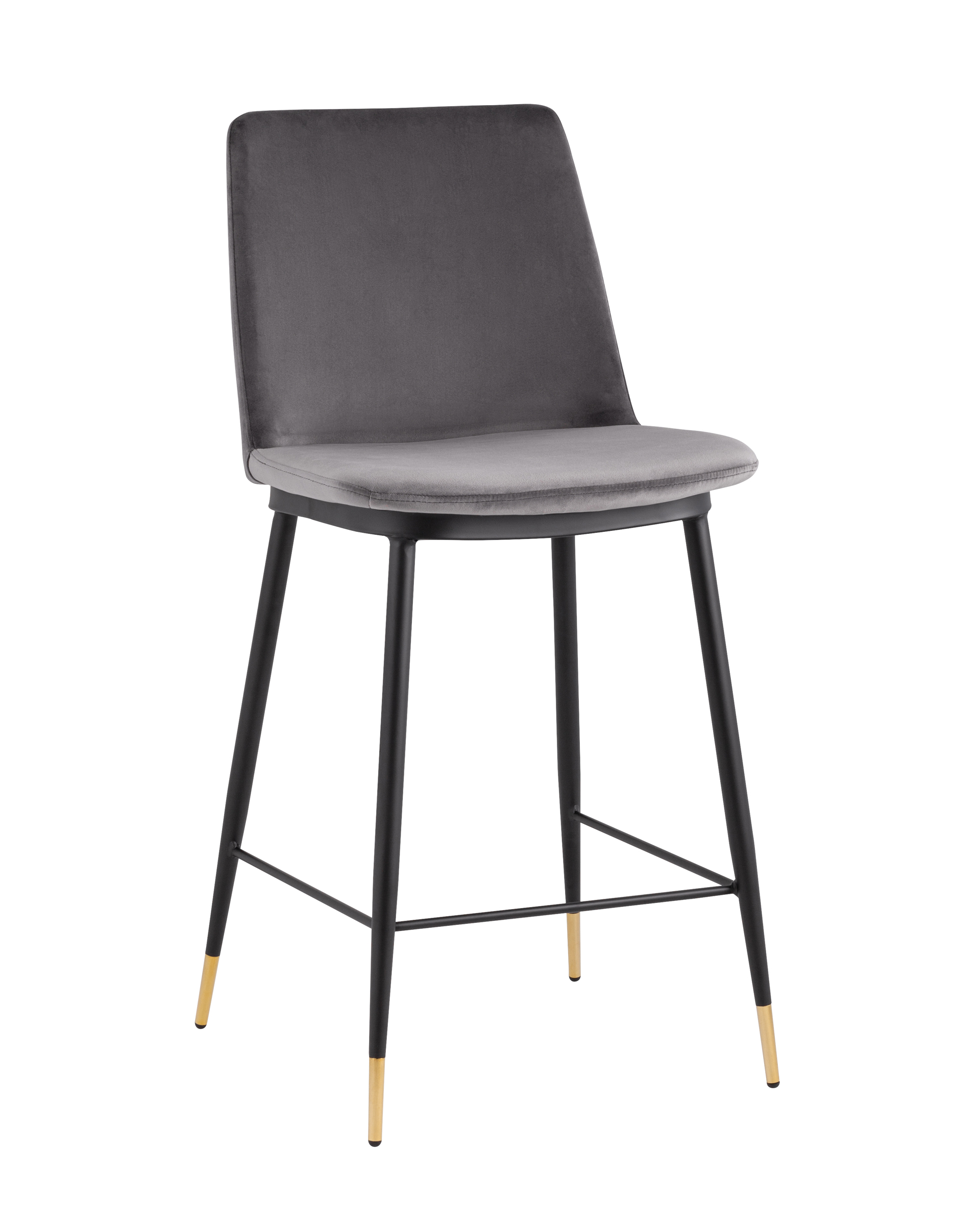 фото Стул полубарный мелисса, велюр темно-серый stool group