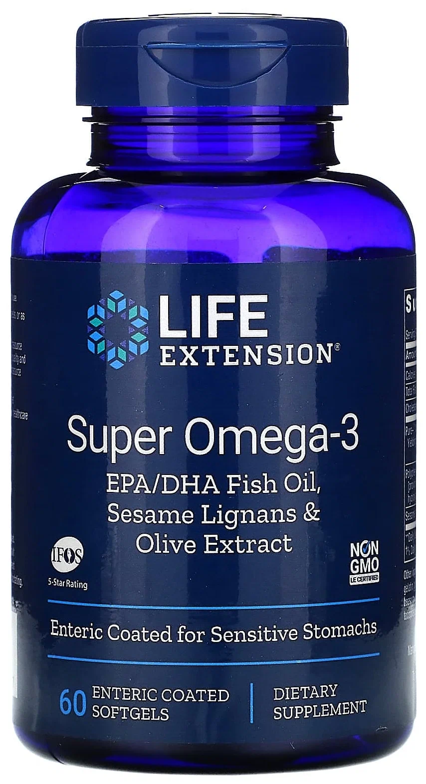 

Life extension Super Omega-3 EPA/DHA Fish Oil, Sesame Lignans & Olive Extract, 60 softgels, Super Omega-3 EPA/DHA Fish Oil