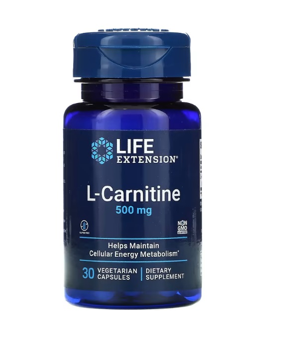 L-Carnitine Life extension 500 мг 30 вегитарианских капсул 1855₽