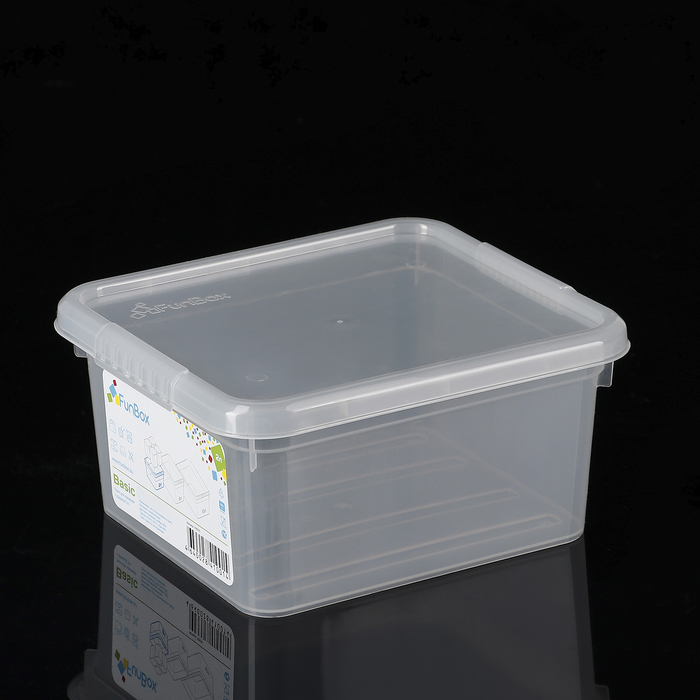 

Контейнер для хранения с крышкой Basic, 2 л, 18×16×9 см, цвет прозрачный, FunBox "Basic"