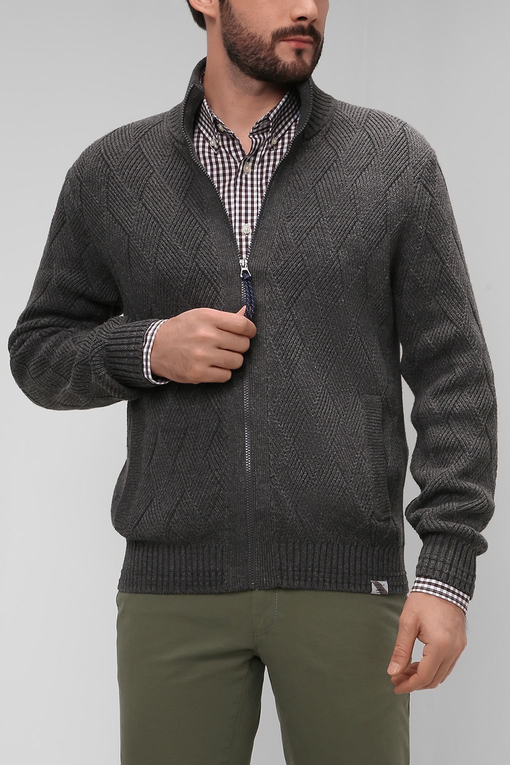 

Кардиган мужской LERROS 21N5563 серый 2XL, 21N5563