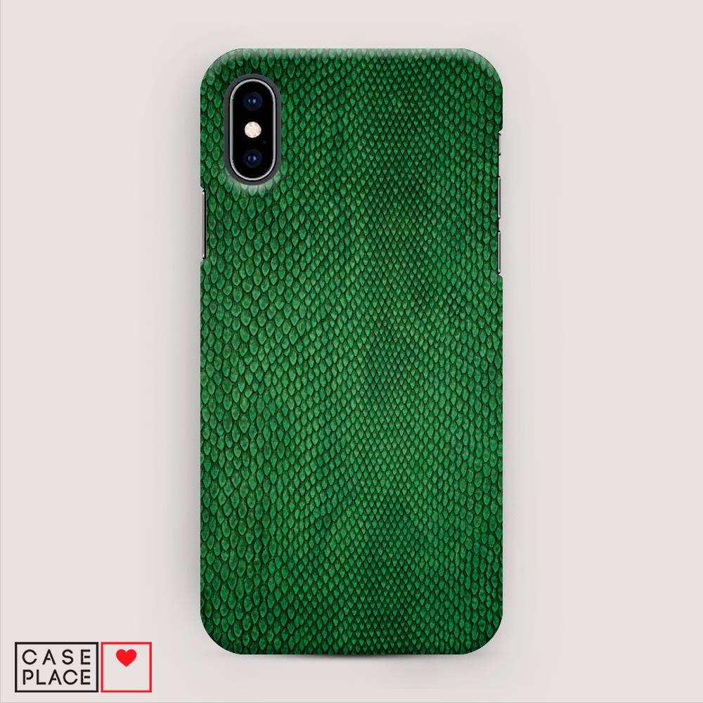 

Пластиковый чехол "Изумрудная змея" на Apple iPhone XS (10S), 11820-2
