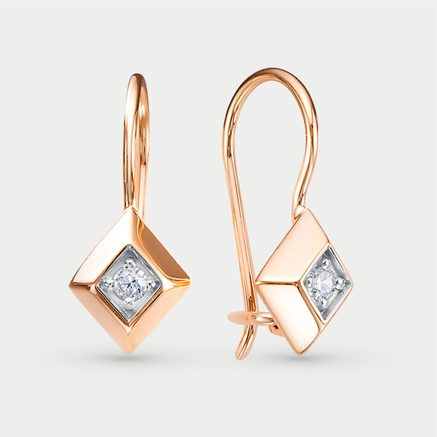 

Серьги из розового золота Delta 1205854, фианит, 1205854