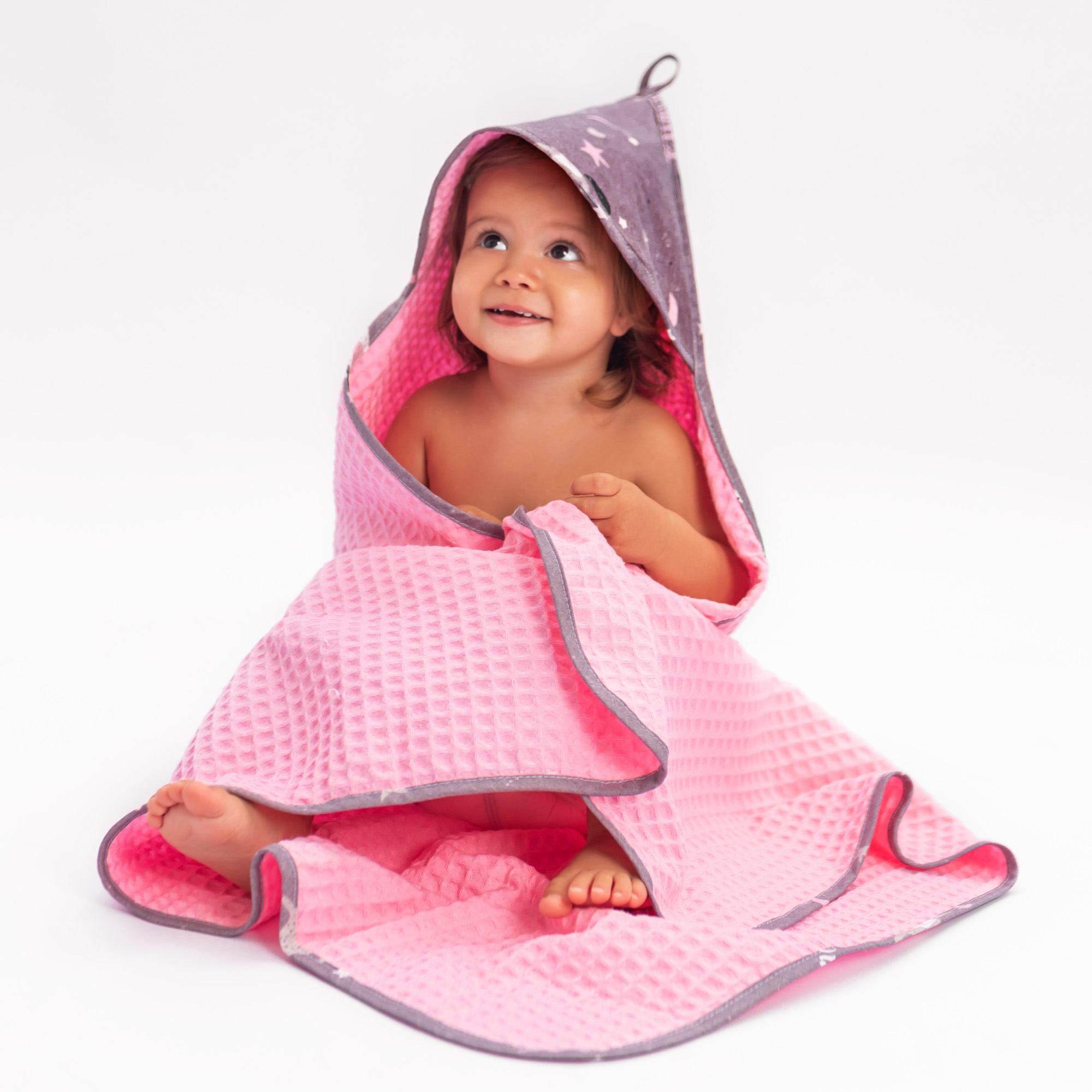 

Полотенце детское Amarobaby с уголком WAFFLE Princess, 90х90 см, розовый, AB215403WPrin/06, AB215403W