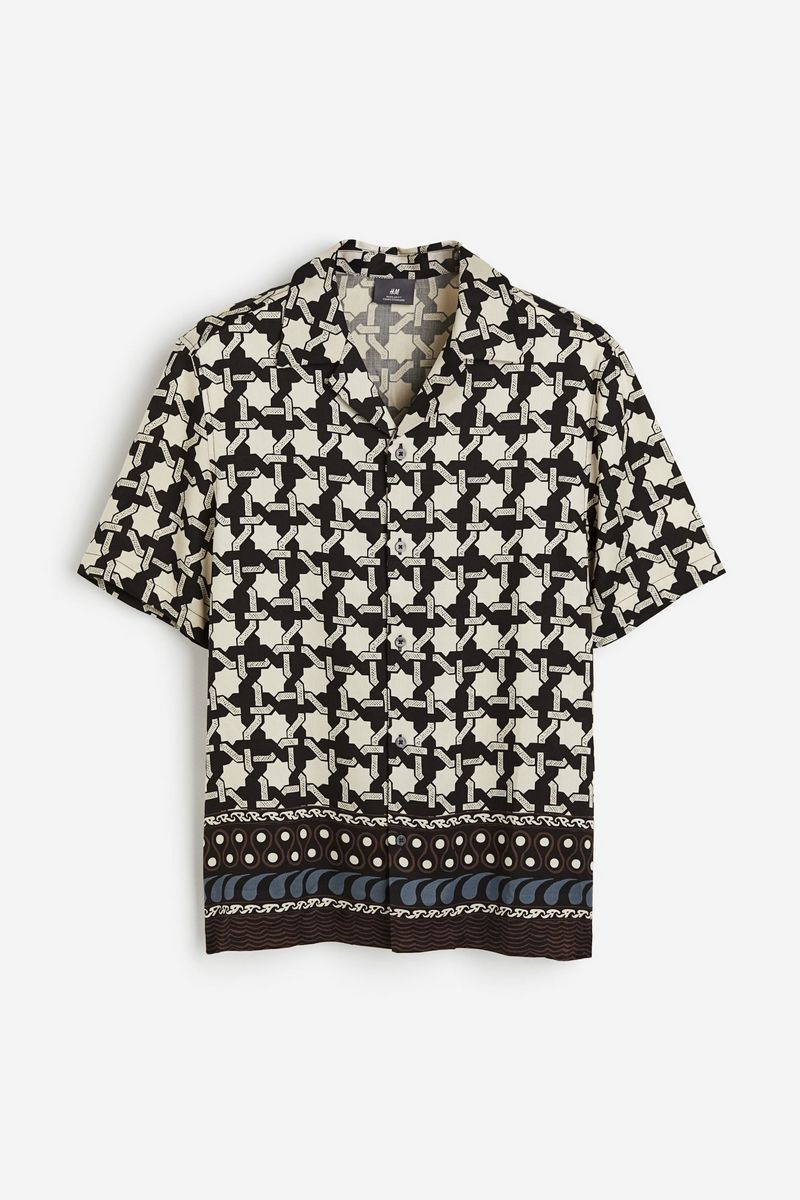 

Рубашка мужская H&M 1210433 бежевая S, Бежевый, 1210433