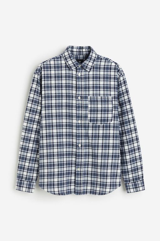 

Рубашка мужская H&M 1207013 синяя XL, Синий, 1207013