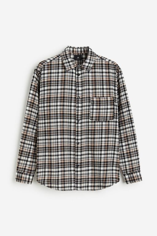 

Рубашка мужская H&M 1207013 черная XXL, Черный, 1207013