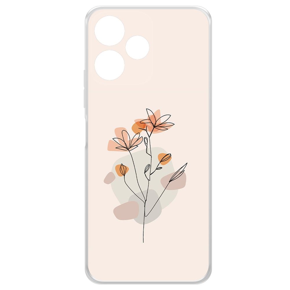 

Чехол-накладка Krutoff Clear Case Ромашки для Xiaomi Poco M6 Pro 5G, Прозрачный