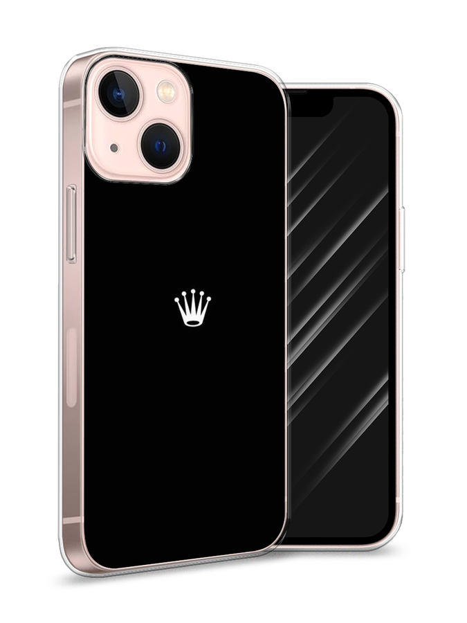 фото Чехол awog на apple iphone 13 mini / айфон 13 mini "белая корона на черном фоне"