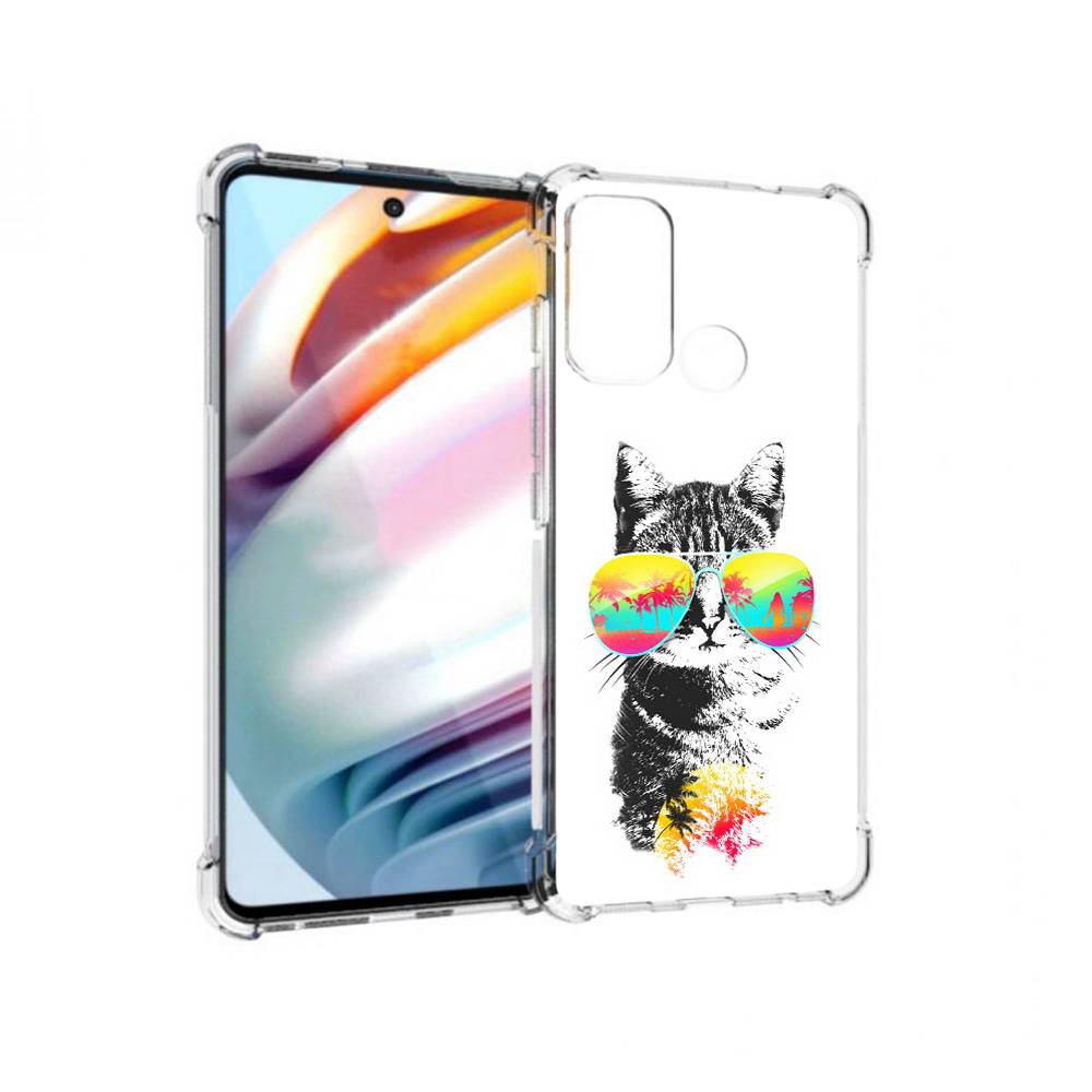 

Чехол MyPads Tocco для Motorola Moto G60 крутой кот (PT227068.360.425), Прозрачный, Tocco