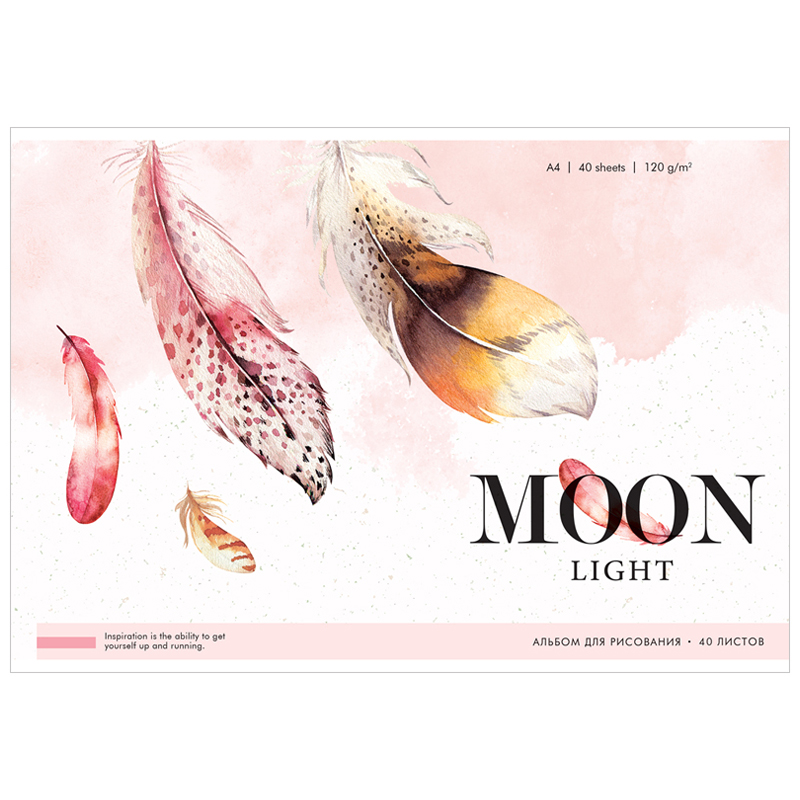 

Альбом для рисования А4, 40л Greenwich Line Moon light, Feathers (120 г/кв м), 2шт