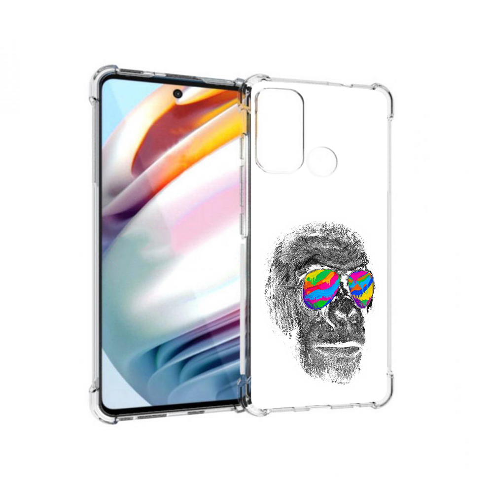 

Чехол MyPads Tocco для Motorola Moto G60 крутая обезьяна в очках (PT227068.360.422), Прозрачный, Tocco