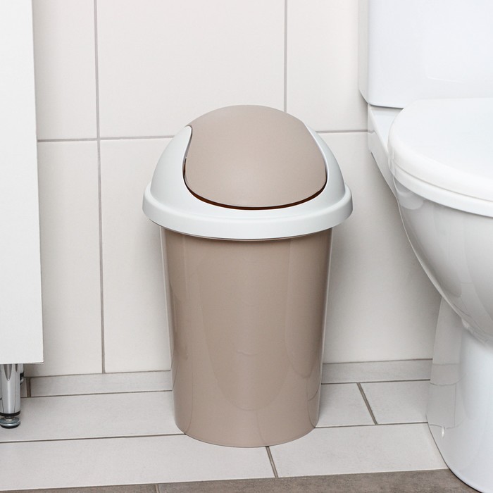 

Контейнер для мусора Rambai, 10 л, d=26,7 см, h=42 см, цвет бежевый, Аксессуары для дома Rambai