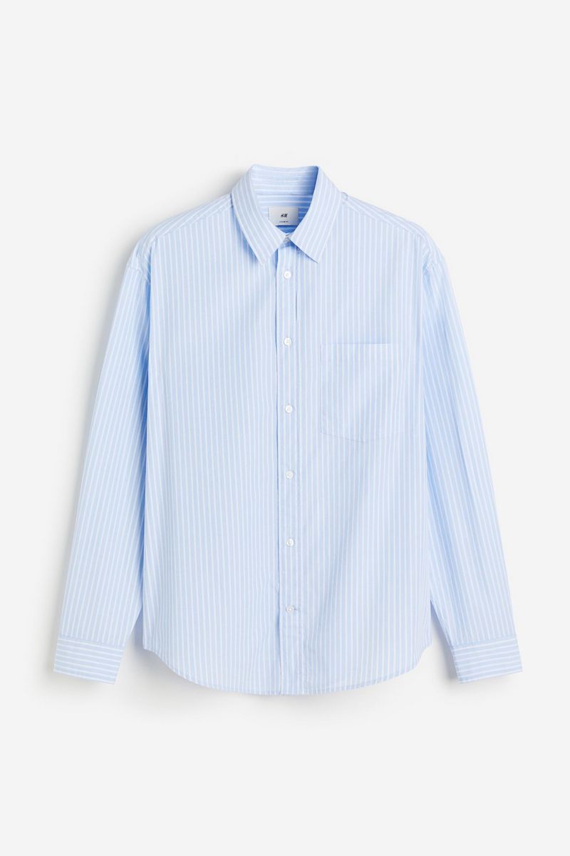 

Рубашка мужская H&M 1198332 голубая XXL, Голубой, 1198332
