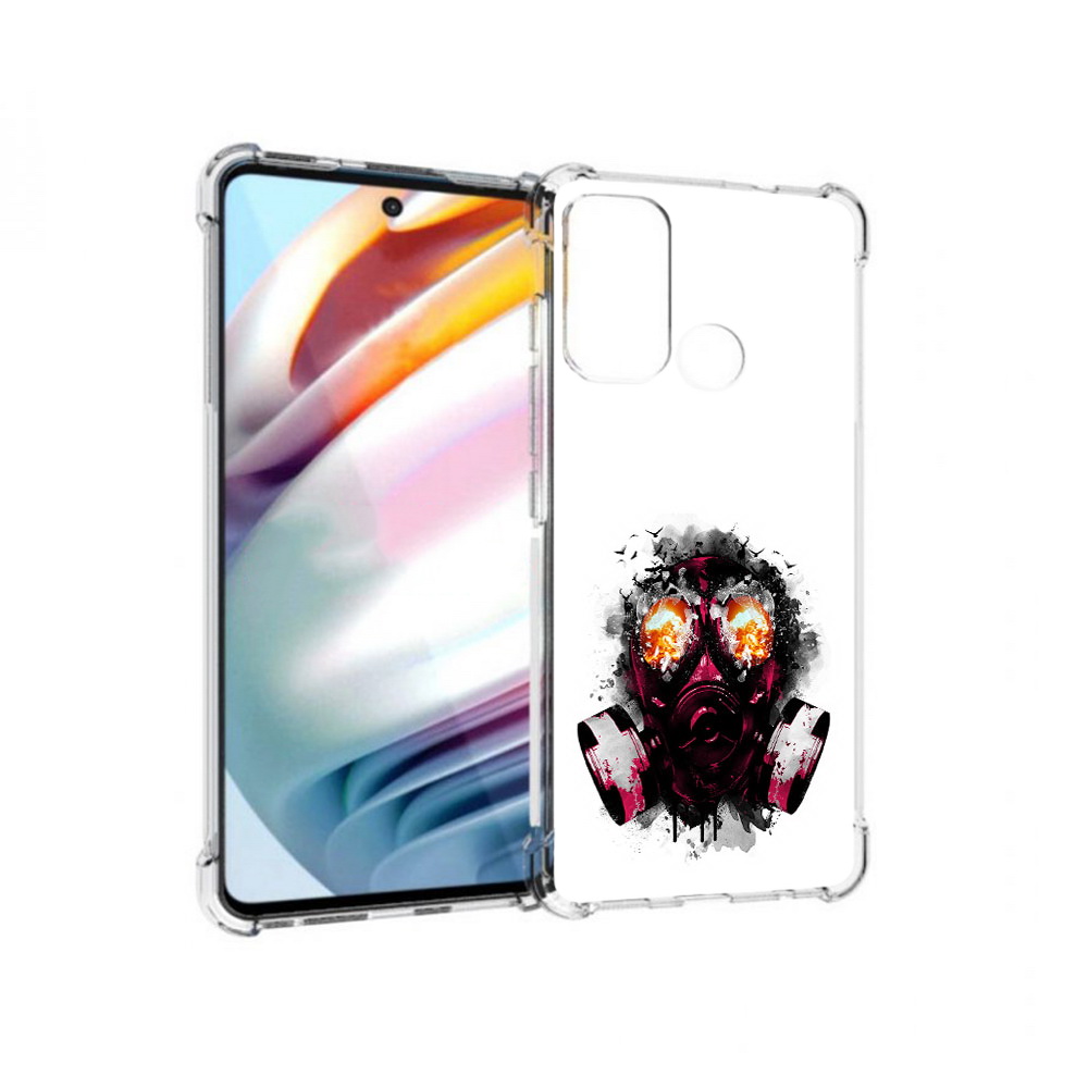 

Чехол MyPads Tocco для Motorola Moto G60 красный противогаз (PT227068.360.412), Прозрачный, Tocco