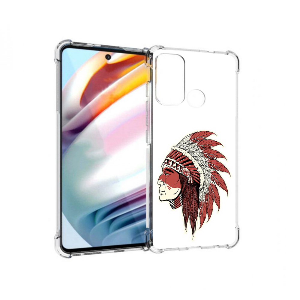 

Чехол MyPads Tocco для Motorola Moto G60 красный индеец (PT227068.360.411), Прозрачный, Tocco