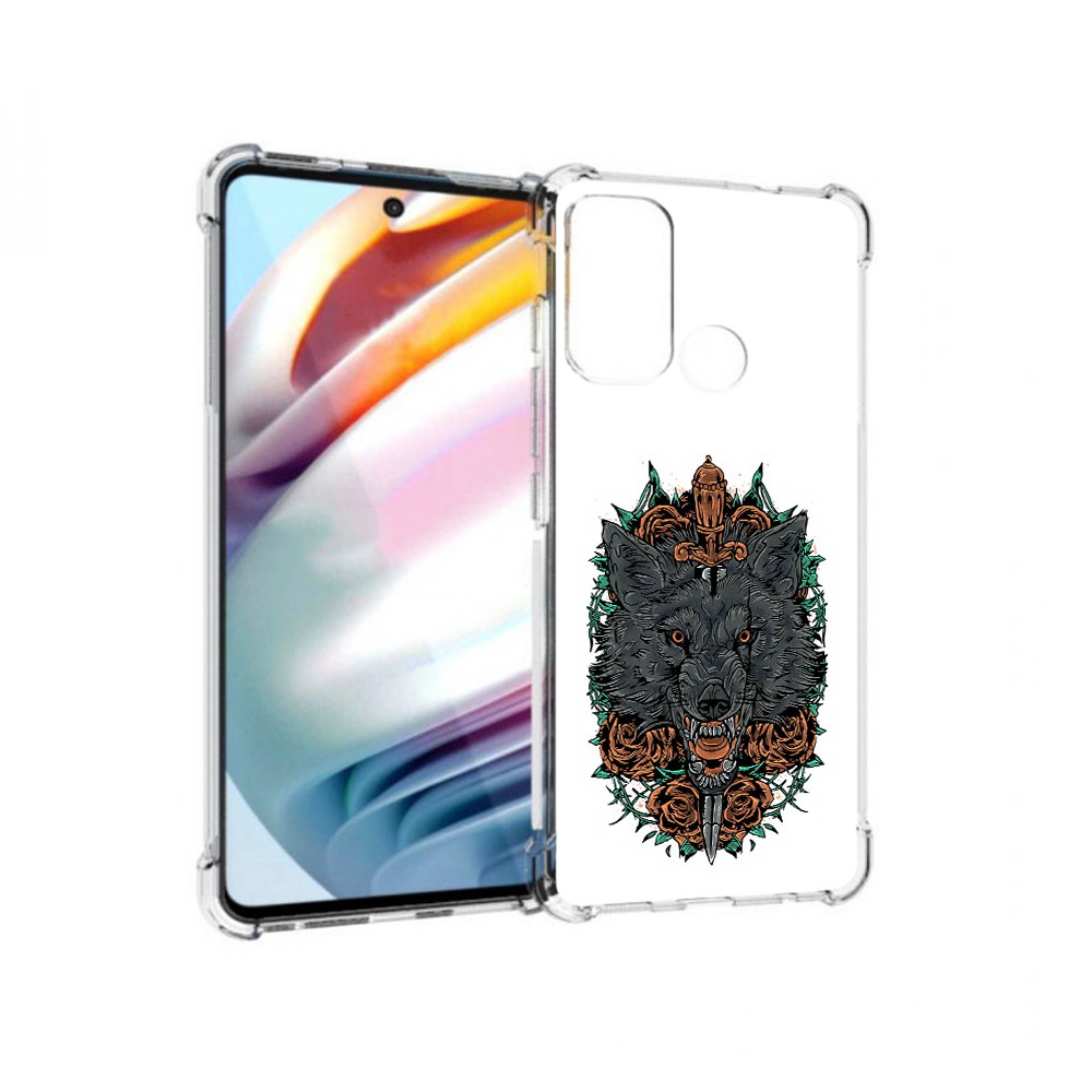 

Чехол MyPads Tocco для Motorola Moto G60 красивый злой волк (PT227068.360.409), Прозрачный, Tocco
