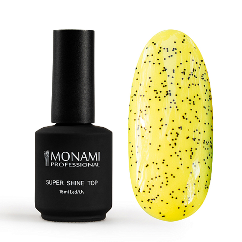 

Топ для гель-лака Супер блеск Super Shine top S no cleance Monami MARBLE Black, 15 мл