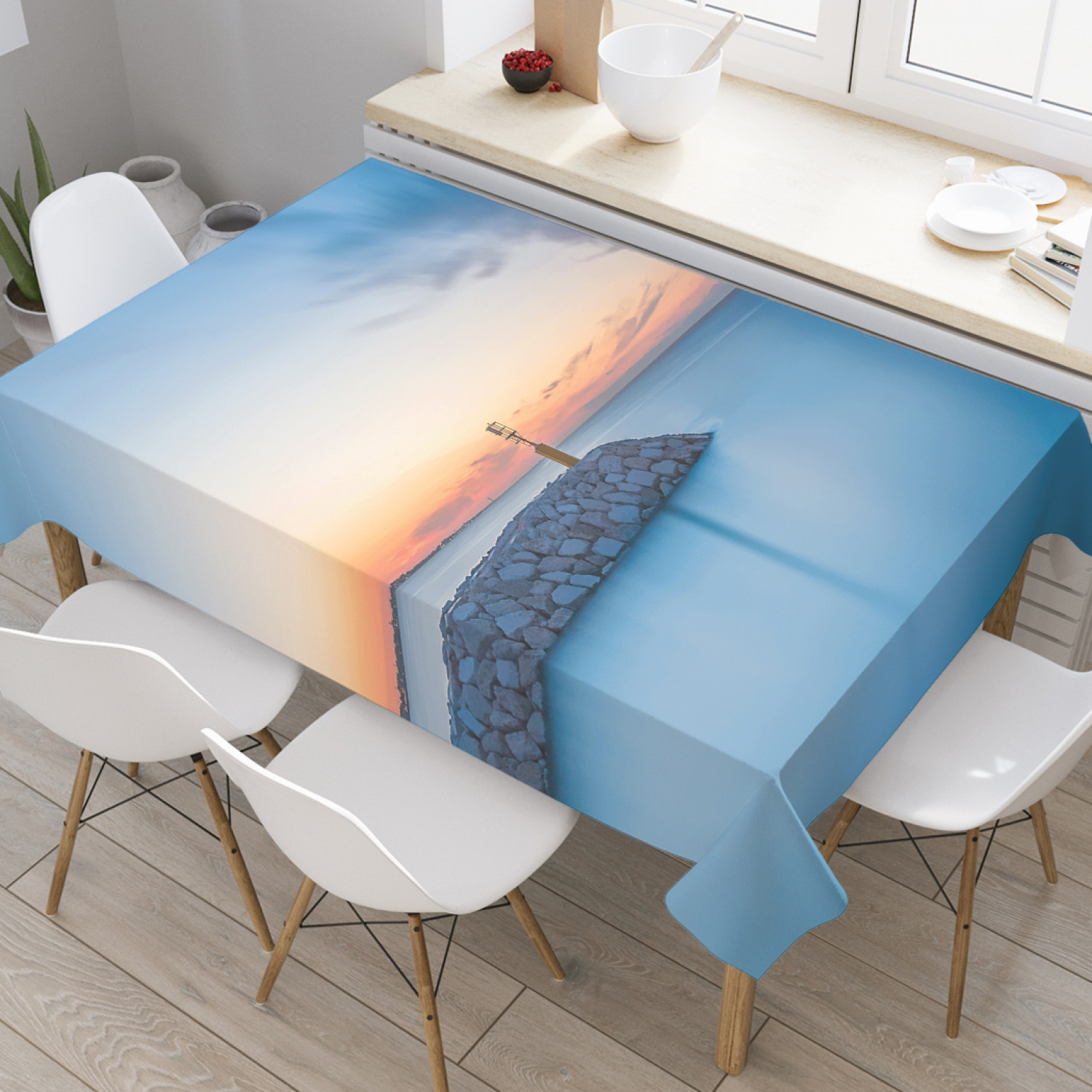 

Скатерть прямоугольная JoyArty "Каменный мост" из оксфорда, 120x145 см, Голубой, Каменный мост