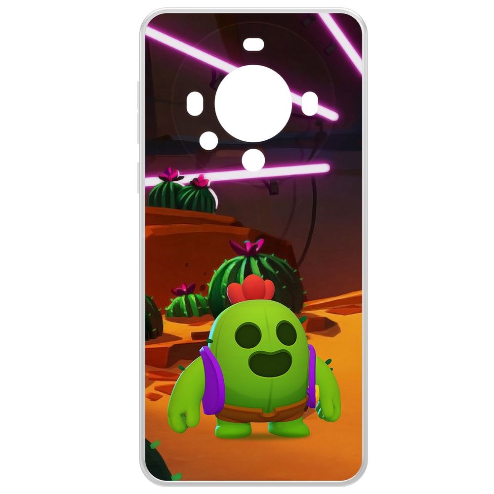 

Чехол-накладка Krutoff Clear Case Brawl Stars-Спайк для Huawei Mate 60, Прозрачный