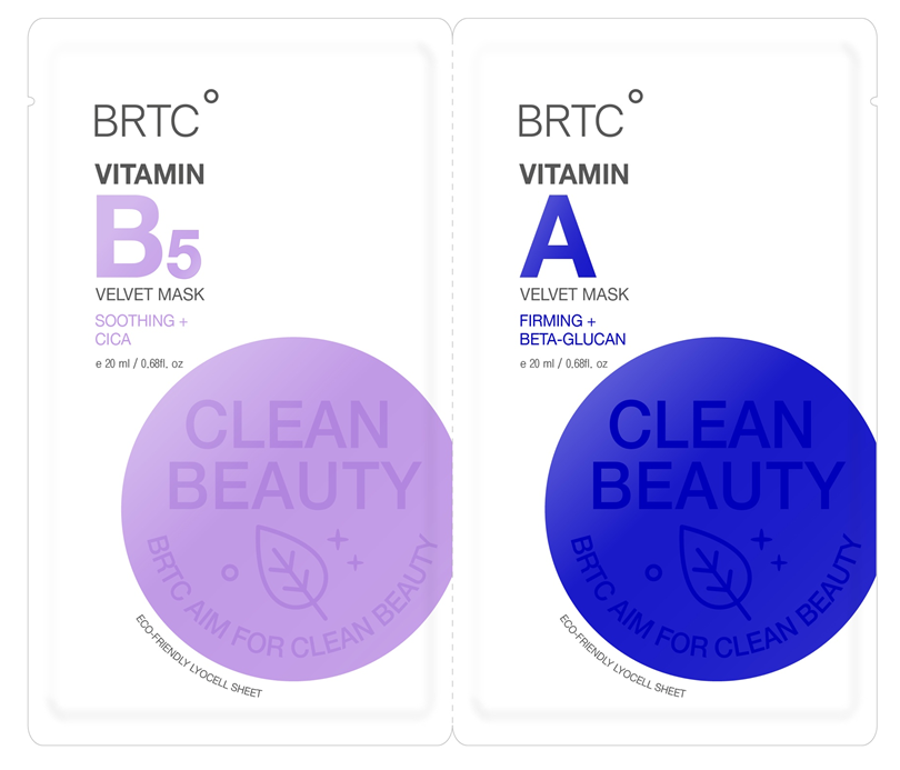 фото Тканевые маски с витаминами brtc vitamin a, vitamin b5 velvet mask, 20 мл х 2 шт.