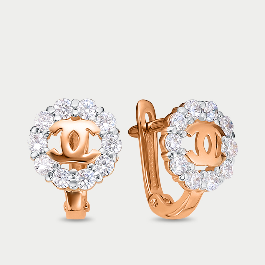 

Серьги из розового золота Delta 1204978, фианит, 1204978