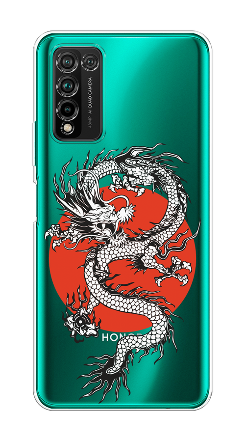

Чехол на Honor 10X Lite "Восходящий дракон", Белый;черный;красный, 6104650-1