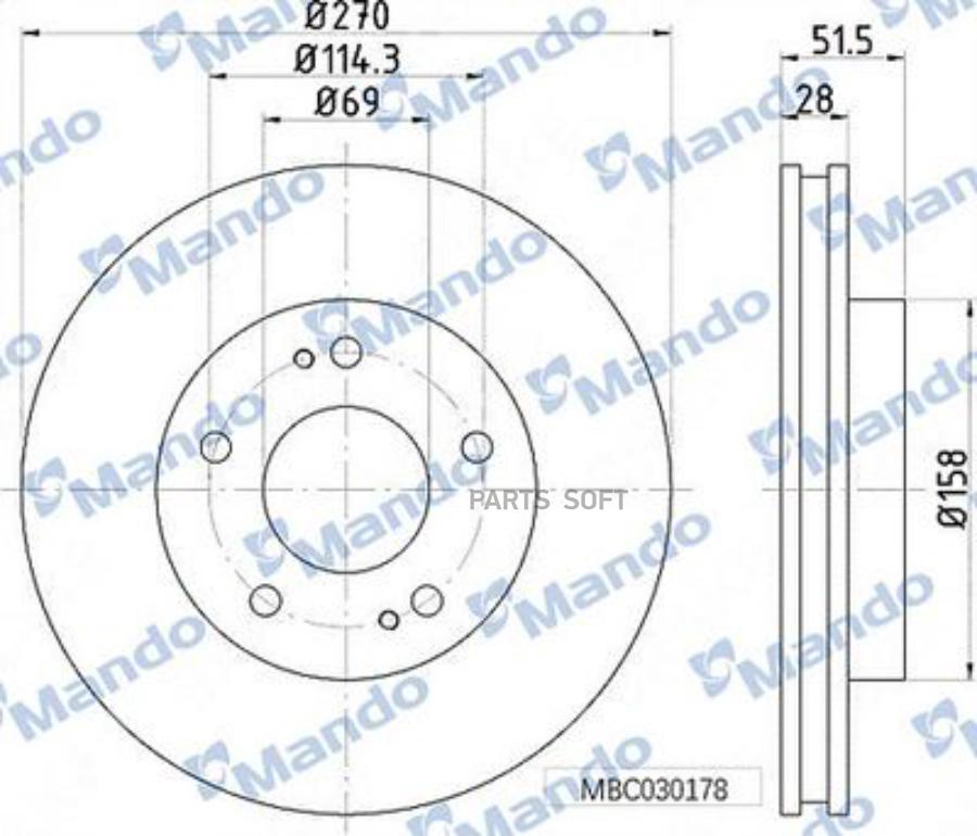 

Диск Тормозной Передняя Ось 253 7 24 50 7 Вентилируемый Kia Mando арт. MBC030179