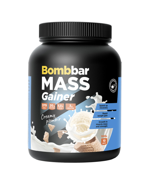 фото Гейнер bombbar mass gainer, сливочный пломбир, 1000 г